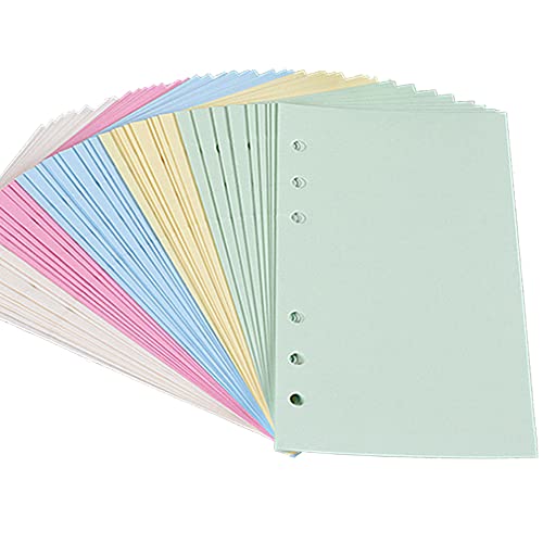 50 Blatt Bunte 6-Loch gestanzte Liniertes Nachfüllpapier, Loseblatt Planer Füllpapier für Journal Molkerei Planer Buch von TopHomer