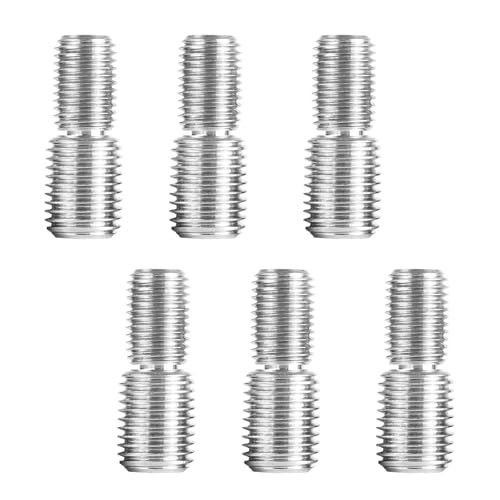 6 Stück Bolzenschraube mit Doppelgewinde, M10x20mm bis M12x20mm Doppelend Gewindestiftschrauben Gewindeadapter aus 304 Edelstahl für Holzgelenk Möbelbeine von TopHomer