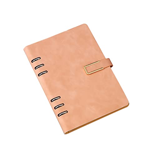 TopHomer A5 Binder Notizbuch 6 Löcher Loseblatt Binder PU Leder Nachfüllbar Recyceltes Ringe Lose Tasche Nachfüllbar Hardcover Tagebuch Notizbuch für Reisen Studieren BusinessSchreiben Rosa von TopHomer