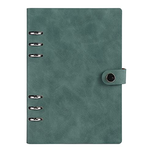 A5 Binder Notizbuch PU Leder 6 Ringe Loose Leaf Binder Tagebuch mit Nachfüllbarem Notizblock Reisetagebuch Konferenzordner Notizbuch Geschenke für Partner Grün von TopHomer