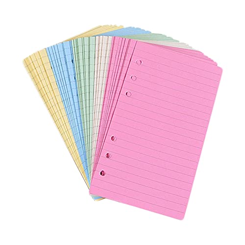 A5 farbiges, liniertes Notizpapier für Filofax – 6 gestanzte Löcher, lose Blätter, nachfüllbar, liniertes Papier, Terminplaner-Einsätze, Nachfüllungen für Notizen, 150 Blatt/300 Seiten von TopHomer