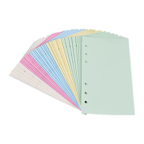 A5 farbiges, liniertes Notizpapier für Filofax – 6 gestanzte Löcher, lose Blätter, nachfüllbar, liniertes Papier, Terminplaner-Einsätze, Nachfüllungen für Notizen, 150 Blatt/300 Seiten von TopHomer