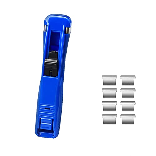 Blau Push-Hefter Papierhefter mit 8 Wiederverwendbaren Clips, Binder-Clips zum Nachfüllen von Fast-Clam-Clip-Spendern für Schreibtischdokumente Büro Schule von TopHomer