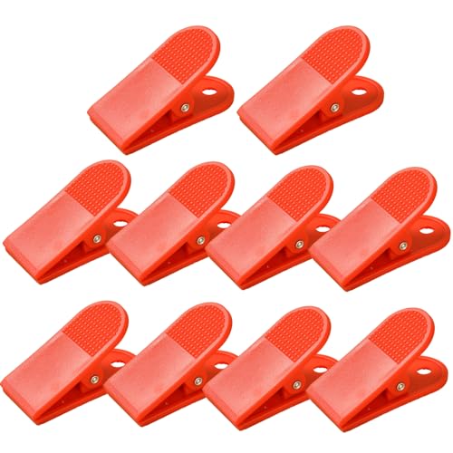 Büroklammern Kunststoff, 58mm Große Scharnier Klammern Briefklemmer, Bulldogge Binder Clips für Büros Küche Hause, 10er Pack ROT von TopHomer