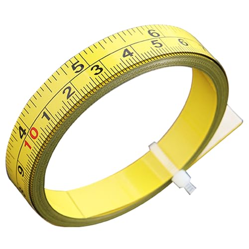 Maßband aus Stahl mit selbstklebender Rückseite, Tischbandmaß, metrisches und imperiales klebriges Lineal für Holzbearbeitung, T-Track, Zeichentische (L-R-Lesung, 2 m) von TopHomer