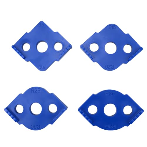 Radius Jig Router Templates, Blue Woodworking Routing Rounded Corners Router Bit Template for Furniture Trimming, R5 R10 R15 R20 R25 R30 R35 R40 (Pack of 4) von TopHomer