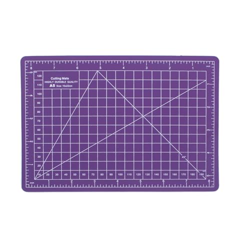 Schneidematte A5, 22x15cm Doppelseite Bastelunterlage Tischunterlage Cutting Mat, Schneideunterlage zum Basteln Quilten Nähen Stoff, Selbstheilend, Lila von TopHomer