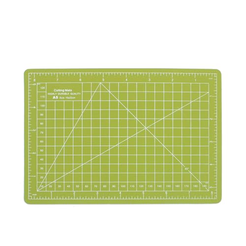 Schneidematte A5, 22x15cm Doppelseite Bastelunterlage Tischunterlage Cutting Mat, Schneideunterlage zum Basteln Quilten Nähen Stoff, Selbstheilend, Matcha Grün von TopHomer