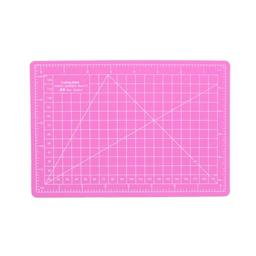 Schneidematte A5, 22x15cm Doppelseite Bastelunterlage Tischunterlage Cutting Mat, Schneideunterlage zum Basteln Quilten Nähen Stoff, Selbstheilend, Rosa von TopHomer