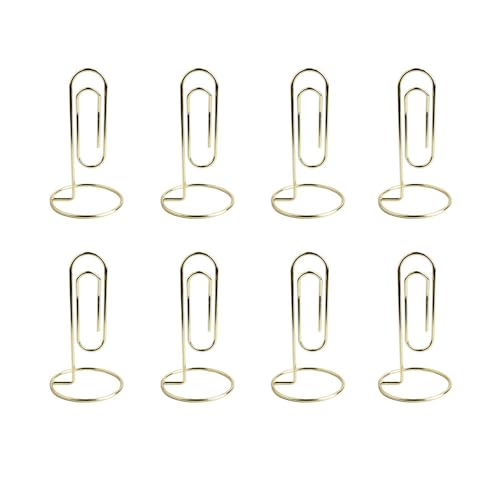 TopHomer 8 Stück Tisch-Memo-Halter, Büro-Desktop-Jumbo-Büroklammern, Ständer, Tischnummern, Bild, Platzkartenhalter für Erinnerungen, Notizen, Rechnungen (Gold) von TopHomer