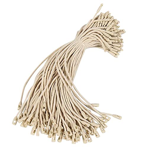 TopHomer Etikettenband aus Polyester, 600 Stück, Kleideretiketten, dünn, 20 cm, zum Aufhängen von Schmuck, Kleidung, Gepäck, Etiketten (beige) von TopHomer