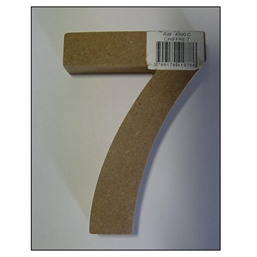 Topalli Ziffer aus Holz, 12 cm x 8 cm, Tiefe 1,6 cm, Zahl 6 (7) von Topalli