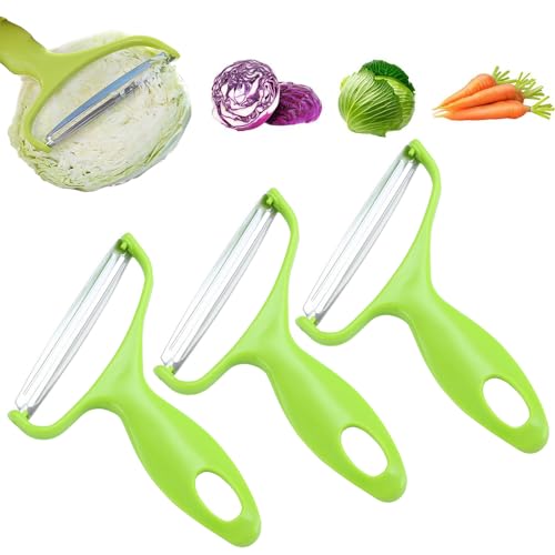 Multifunctional Veggie Peeler, 3pcs Sparschäler, Stainless Steel Vegetable Peeler, Sparschäler Kartoffelschäler, Gurkenschäler für Küche (grün) von Topbashgo