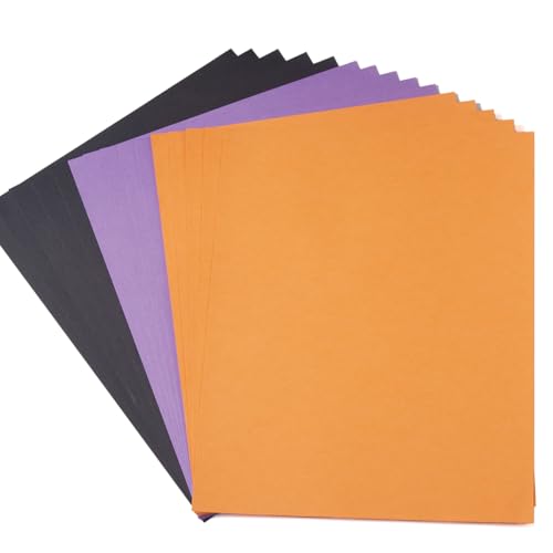 30 Blatt Kartonpapier 21,6 x 27,9 cm für Bastelarbeiten und Einladungen (Orange/Schwarz/Lila) von Topeen