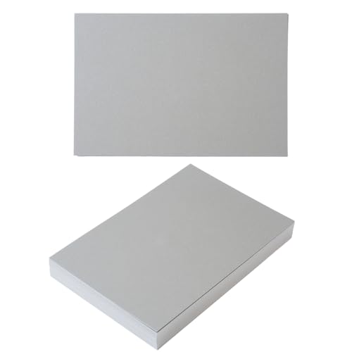 50 Blatt glänzendes Blanko-Kartonpapier, 250 g/m², glänzend, blanko, für selbstgemachte Karten, Postkarten, Grußkarten, Visitenkarten (Silber, 12,7 x 17,8 cm) von Topeen