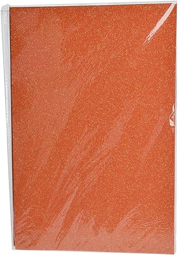 1 Bogen Glitzer-Moosgummi 12 verschiedene Farben (orange) von Tophobby