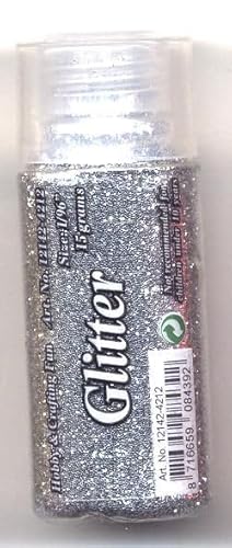 Glitzer Streudose mit Streueinsatz, Fein, 15g, verschiedene Farben (silber) von Tophobby