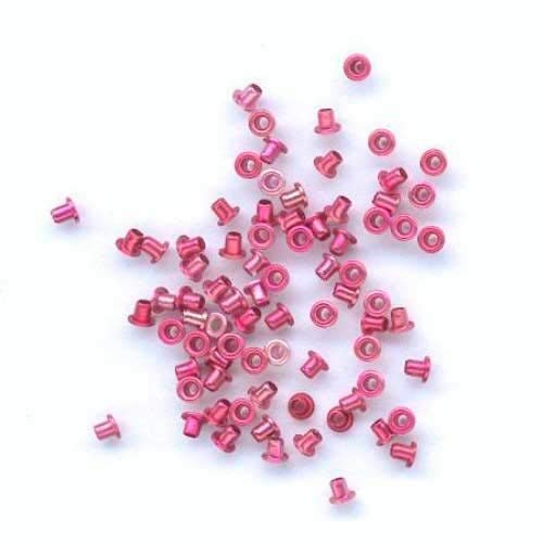 Tophobby 75 Eyelets rund 1mm metallic-Fuchsia von Tophobby