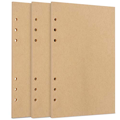 A5 Papier, [3 Packungen] Toplive 100GSM dickes Nachfüllpapier 6 Löcher Nachfülleinlagen Loose Notizpapier A5 Refill Paper 135 Blätter (270 Seiten) für 6 Ring Binder Notizbuch,Kraftfarbe Papier von Toplive