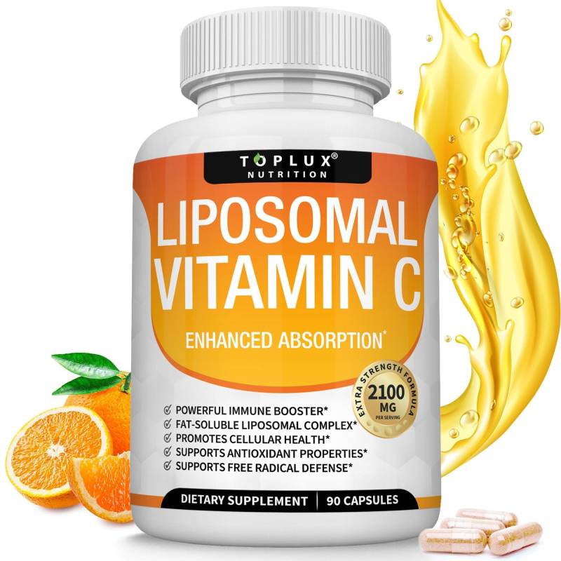 Liposomales Vitamin C 1800 Mg - Fettlösliches Vit Zur Unterstützung Des Immunsystems Und Der Haut von TopluxNutrition