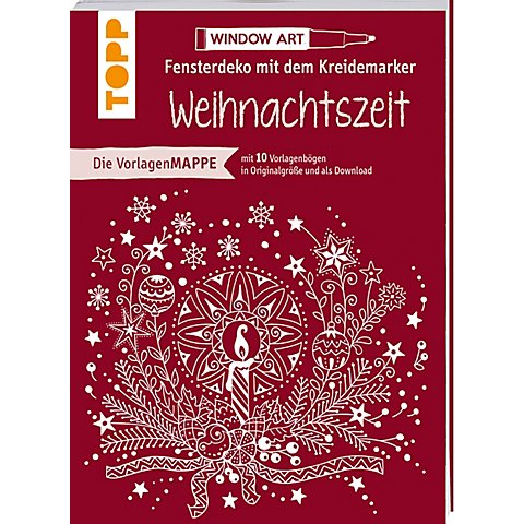 Vorlagenmappe "Fensterdeko mit dem Kreidemarker – Weihnachtszeit" von Topp