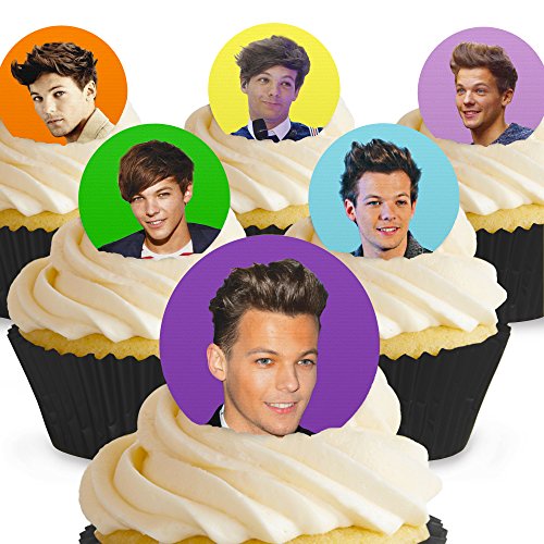 12 x Vorgeschnittene und Essbare Louis Tomlinson One Direction Kuchen Topper (Tortenaufleger, Bedruckte Oblaten, Oblatenaufleger) von Toppershack