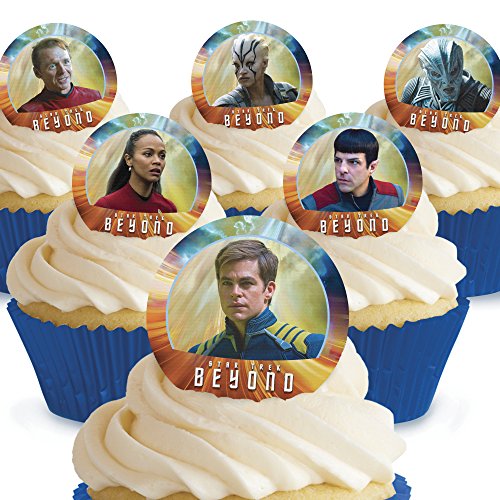 12 x Vorgeschnittene und Essbare Star Trek Beyond Kuchen Topper (Tortenaufleger, Bedruckte Oblaten, Oblatenaufleger) von Toppershack