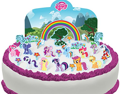 Vorgeschnittene und Essbare My Little Pony Szene Kuchen Topper (Tortenaufleger, Bedruckte Oblaten, Oblatenaufleger) von Toppershack