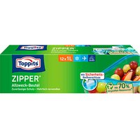 12 Toppits Gefrierbeutel ZIPPER 1,0 l von Toppits