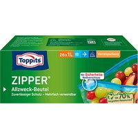 28 Toppits Gefrierbeutel ZIPPER 1,0 l von Toppits