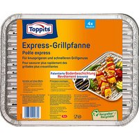 4 Toppits Aluschalen Express-Grillpfanne 28,0 x 22,0 cm von Toppits