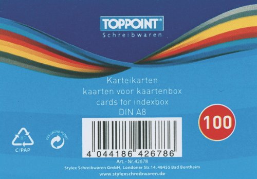 10000 Stylex Karteikarten DIN A8 weiß liniert 52x74mm von Toppoint