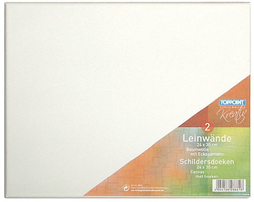 12 (6x 2) Leinwände bespannte Keilrahmen Leinwand 24x30cm von Toppoint