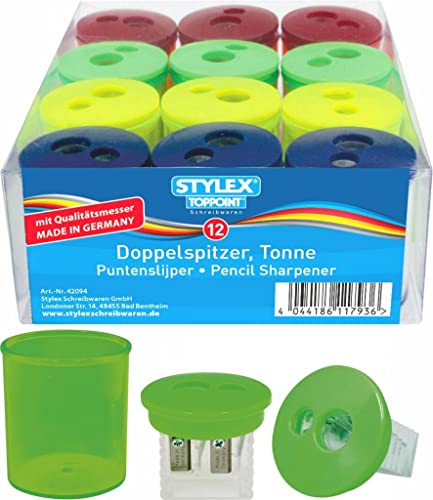 12 Doppel Dosenanspitzer Anspitzer Bleistiftspitzer von Toppoint