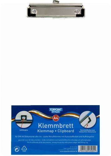 Klemmbrett DIN A4 transparent klar von Toppoint