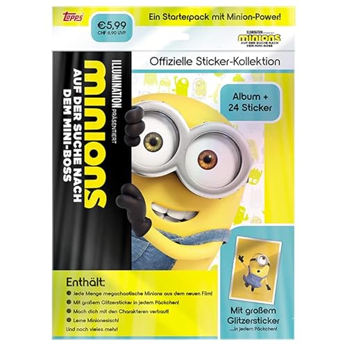 Topps Minions - Auf der Suche nach dem Mini-Boss Sticker Sammlung - Starter Pack von Topps