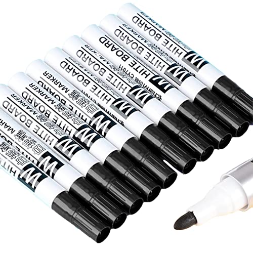 Topspitgo Whiteboard Stifte Set - 10 Stöcke Whiteboard Marker Stifte Radierbare Schwarz Weißwandstifte Stifte Whiteboard Abwischbar für Tafel Zum Beschriften Von Fenster Glas Spiegel Tafelstift von Topspitgo