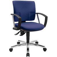 Topstar Bürostuhl Pro 30 chrom, PU39AG26 Stoff blau, Gestell chrom von Topstar