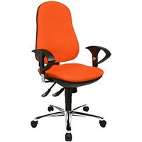 Topstar Bürostuhl Support ®Syncro Deluxe, 8559U G04 Stoff orange, Gestell chrom von Topstar