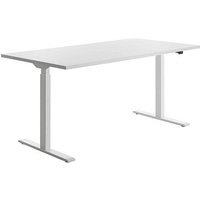 Topstar E-Table elektrisch höhenverstellbarer Schreibtisch weiß rechteckig, T-Fuß-Gestell weiß 160,0 x 80,0 cm von Topstar