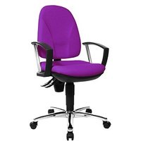 Topstar Bürostuhl New Ergo Steel III, PO39AG03 Stoff lila, Gestell chrom von Topstar