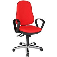 Topstar Bürostuhl Syncro Steel, 8929 G21 Stoff rot, Gestell chrom von Topstar