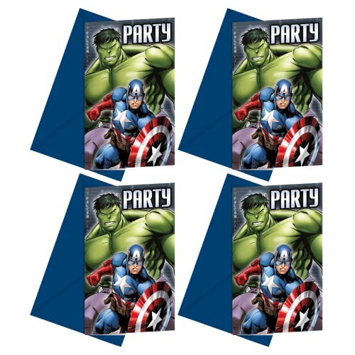 Marvel Avengers Einladungskarten für Partys, 4 Einladungen und Umschläge, insgesamt 24 Stück von Toptoys2u Bargain Bundles