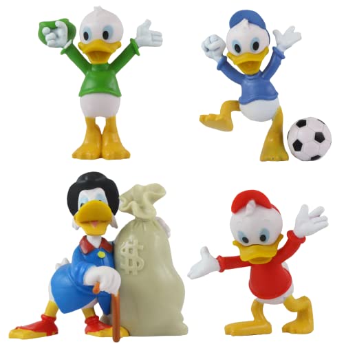 Mickey Mouse and Friends 3D-Figuren – sehr detaillierte Miniatur-Figuren zum Sammeln, perfekt für Kuchenaufsätze, 5 cm, Huey, Dewey, Louie und 6,3 cm, 6 cm Scrooge McDuck, 4 Stück von Toptoys2u Bargain Bundles