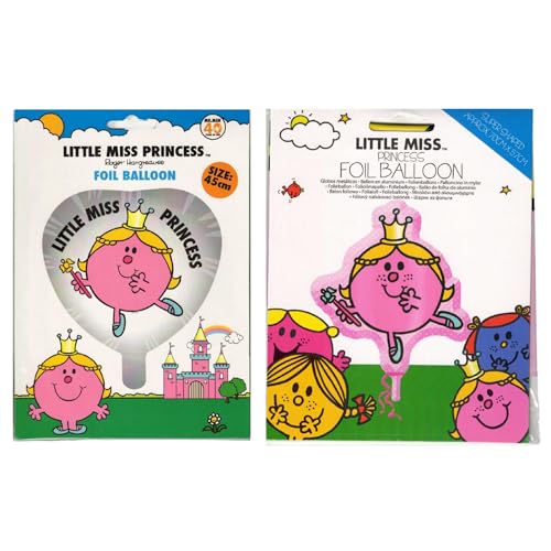 Mr Men Folienballon Doppelpackungen – Little Miss Princess Herzform und Super-Form von Toptoys2u Bargain Bundles