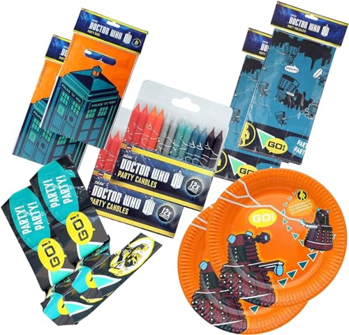 Offizielle Doctor Who Party-Sets – 10-teiliges Party-Paket von Toptoys2u Bargain Bundles