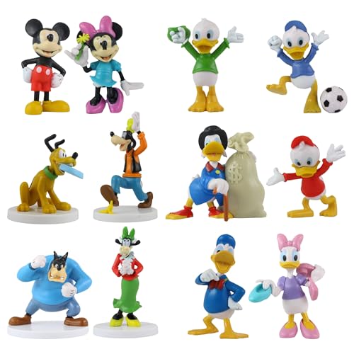 Toptoys2u Bargain Bundles Mickey Mouse and Friends 3D Figuren - Hochdetaillierte Sammler-Miniatur-Figuren perfekt für Tortenaufsätze - (12er Set) von Toptoys2u Bargain Bundles