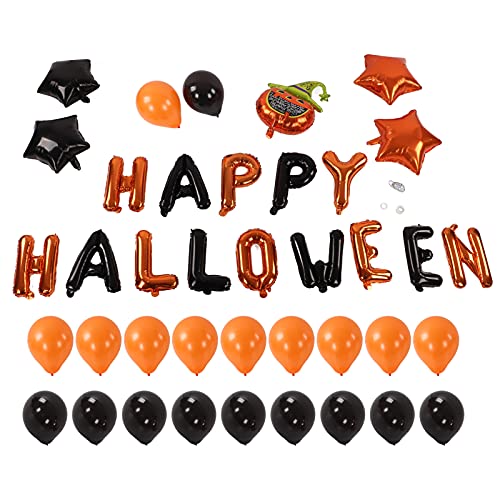 Topyond Halloween-Ballon-Set, aufblasbarer Kürbiskopf, aufzubewahren, Halloween-Ballon-Dekoration für Halloween-Partys, Schulen, Bars, Kaufhäuser von Topyond