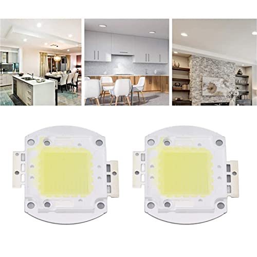 Topyond Runder LED-Chip, 100 W, Hochleistungs-LED-Chip, Weißes Licht, 9600 Lm, 6000 K, LED-Perlen Für Heimstudio, Ausstellung, Foodlight-Strahler, 2 Stück von Topyond