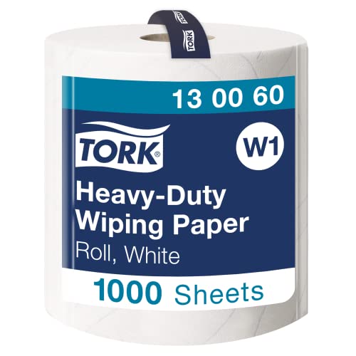 Tork 130060 Extra Starke Mehrzweck Papierwischtücher für W1 Bodenständer- und Wandhalter-System / 2-lagige Putzrolle in Weiß / Premium Qualität / 1 x 340 m von Tork